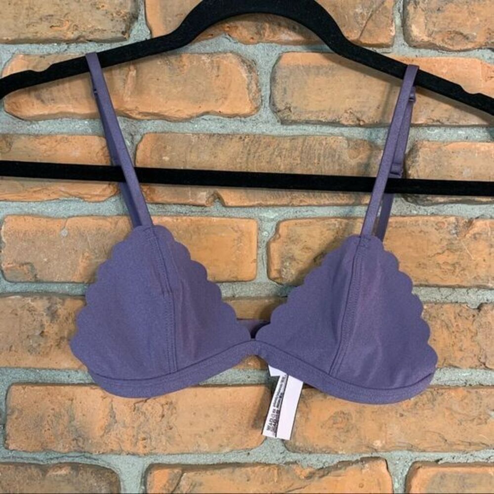 Victoria's Secret Women's Scalloped Trim Triangle Unlined Bralette Purple‎ - XS